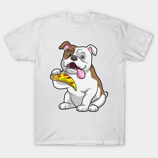 Bulldog with Piece of Pizza T-Shirt